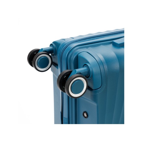 Чемодан TORBER НЕВО, синий, полипропилен, 40 х 25 х 55 см, 32 л