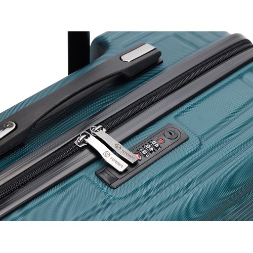 Чемодан TORBER ОНЕГА, зелёный, ABS-пластик, 69,5 х 46 х 26 см, 69 л