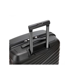 Чемодан TORBER НЕВО, чёрный, полипропилен, 45 х 26 х 66 см, 66 л