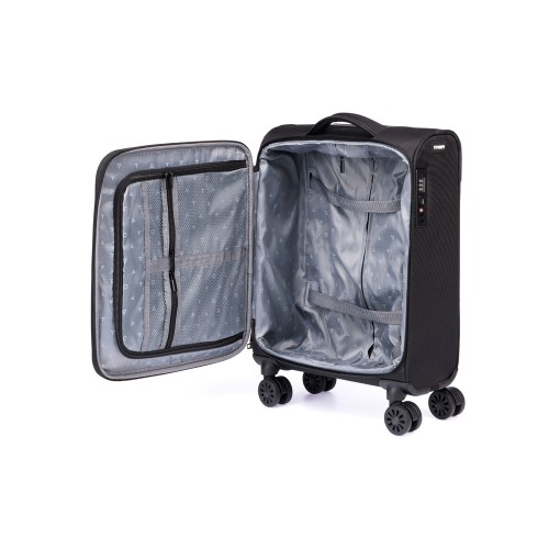 Чемодан TORBER БРОСНО, чёрный, нейлон 600D, 36,5 х 20 х 54 см, 32 л