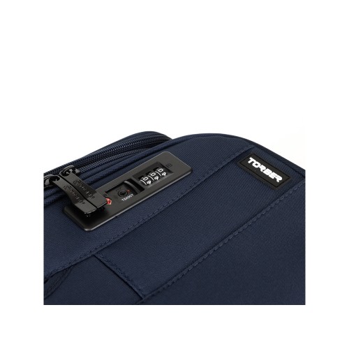 Чемодан TORBER БРОСНО, синий, нейлон 600D, 48 х 30 х 78 см, 85 л
