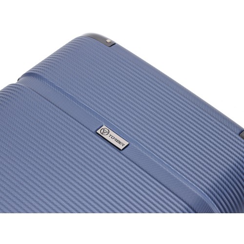 Чемодан TORBER ОНЕГА, синий, ABS-пластик, 59,5 х 39,5 х 24 см, 46 л