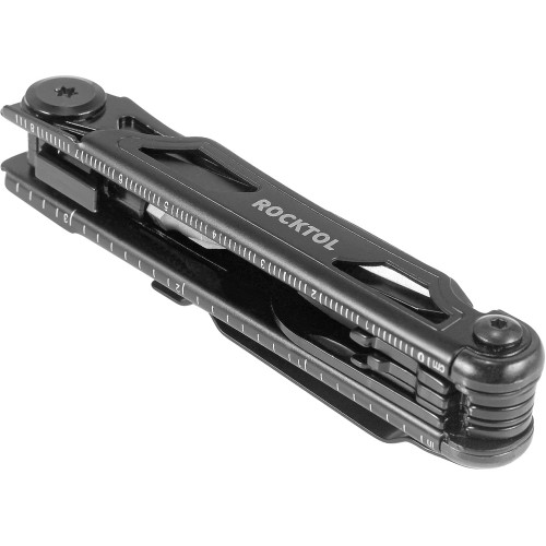 Нож-мультитул Rocktol 12 в 1, кожаный чехол, черный