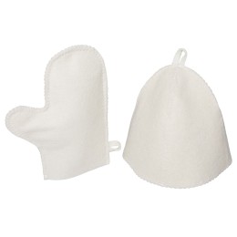 Банный набор из шапки и рукавицы "Renew", белый