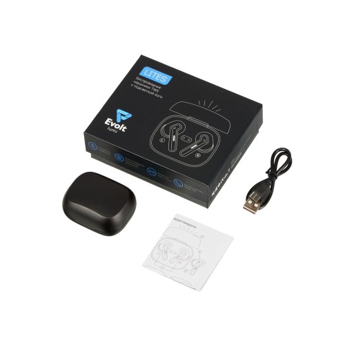 Беспроводные наушники с шумоподавлением c подсветкой лого «Lites», черные