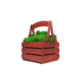 Композиция "Корзинка со мхом", темно-красный
