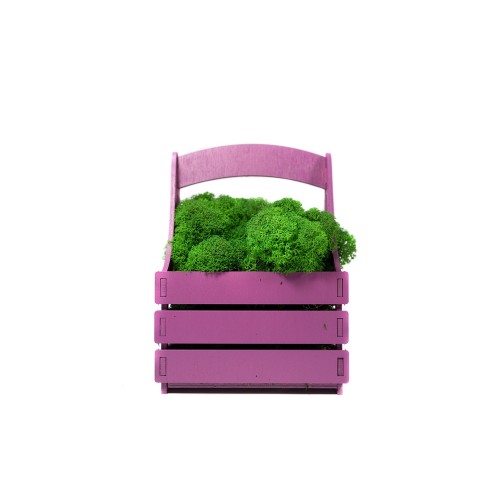 Композиция "Корзинка со мхом", фиолетовый