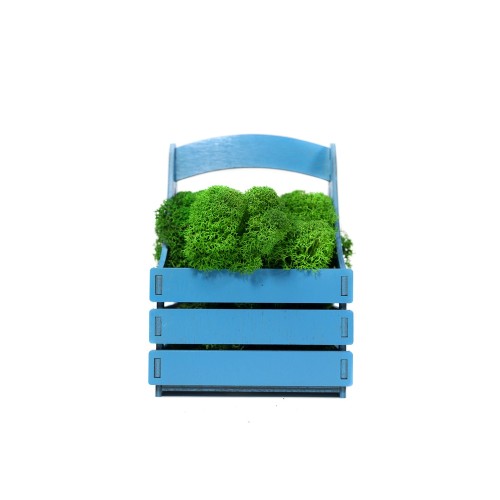 Композиция "Корзинка со мхом", синий