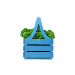 Композиция "Корзинка со мхом", синий