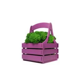 Композиция "Корзинка со мхом", фиолетовый
