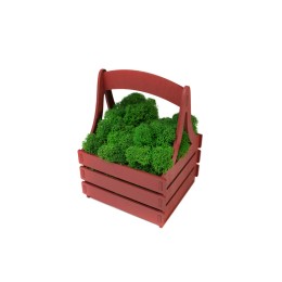 Композиция "Корзинка со мхом", темно-красный