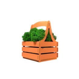 Композиция "Корзинка со мхом", оранжевый