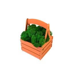 Композиция "Корзинка со мхом", оранжевый