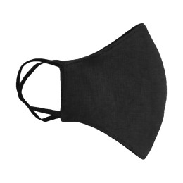 Маска для лица многоразовая из хлопка, анатомической формы, черный