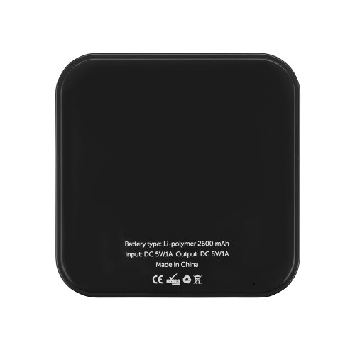 Портативное зарядное устройство (power bank) "Квадрум", 2600 mAh, черный