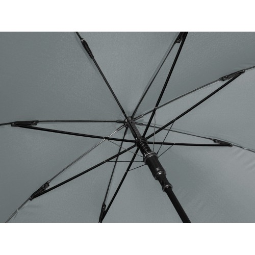 Зонт-трость Reviver с куполом из переработанного пластика, серый