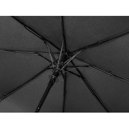 Зонт-полуавтомат Roof с куполом из переработанного пластика, черный