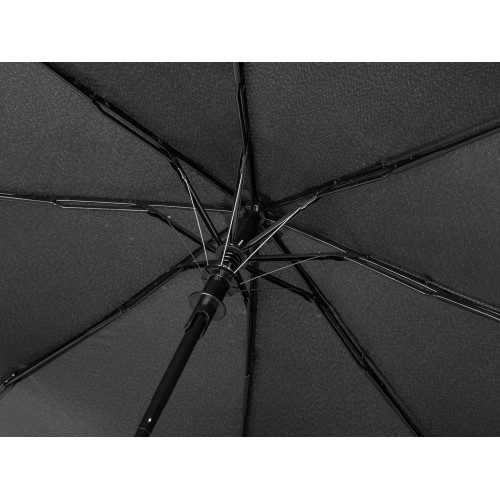 Зонт-полуавтомат Roof с куполом из переработанного пластика, черный