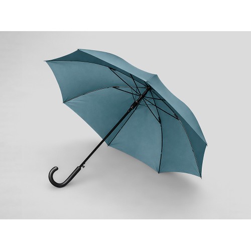 Зонт-трость Reviver с куполом из переработанного пластика, антрацит