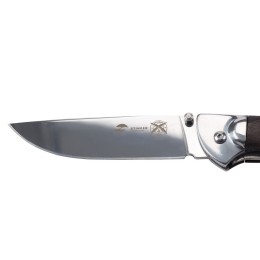 Нож складной Stinger, 105 мм, (серебристый), материал рукояти: сталь/дерево (серебристо-коричневый)