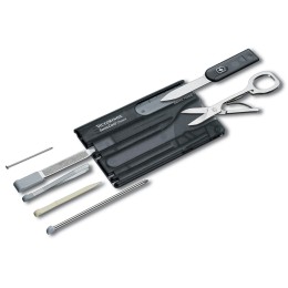 Швейцарская карточка VICTORINOX SwissCard Classic, 10 функций, полупрозрачная чёрная