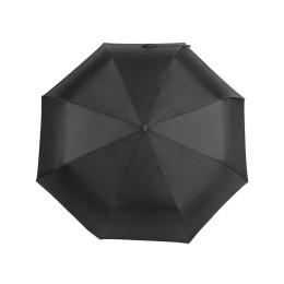 Зонт-полуавтомат Roof с куполом из переработанного пластика, черный