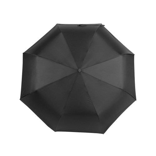 Зонт-полуавтомат Roof с куполом из переработанного пластика, черный