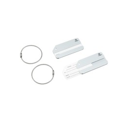 Бирка для багажа TORBER, серебристый, 8,0 х 4,0 см, алюминиевый сплав