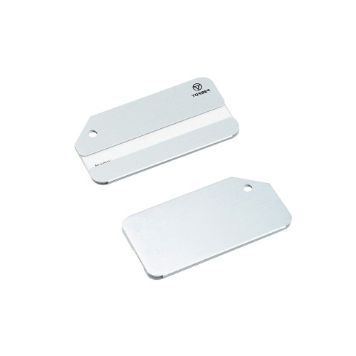 Бирка для багажа TORBER, серебристый, 8,0 х 4,0 см, алюминиевый сплав