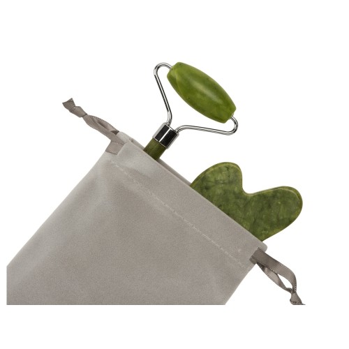 Сет роллер и гуаша "Rituals" из нефрита, зеленый