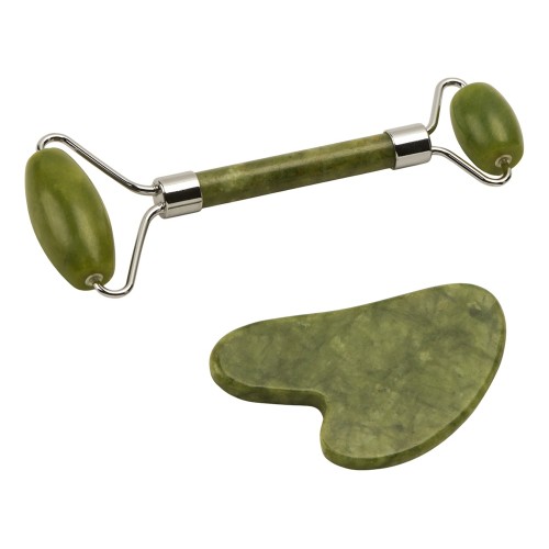 Сет роллер и гуаша "Rituals" из нефрита, зеленый