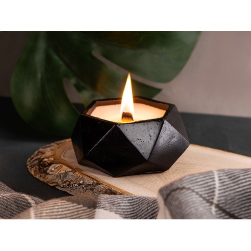 Свеча в декоративном стакане "Geometry", черный