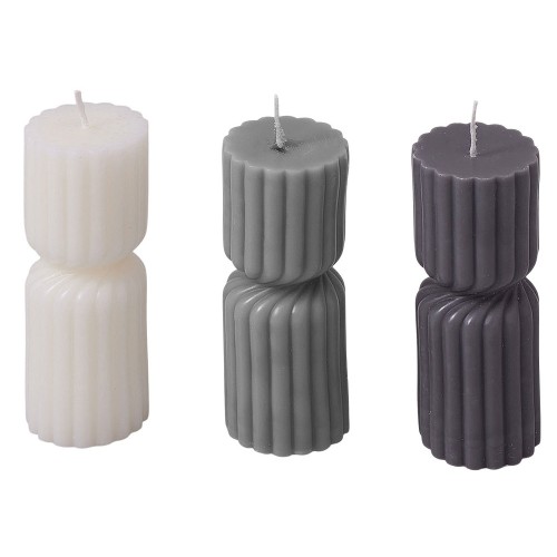 Набор свечей с гранями "Vela", темно-серый, белый