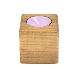 Свеча в декоративном подсвечнике, цв. орех, аром. лаванда