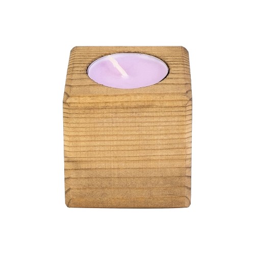 Свеча в декоративном подсвечнике, цв. орех, аром. лаванда