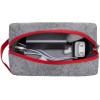 Органайзер для электроники и проводов "Felt" из RPET-фетра с ручкой, серый с красным
