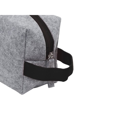 Органайзер для электроники и проводов "Felt" из RPET-фетра с ручкой, серый с черным