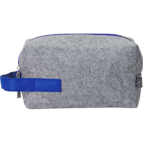 Органайзер для электроники и проводов "Felt" из RPET-фетра с ручкой, серый с синим