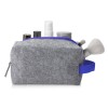 Косметичка из РПЕТ фетра с ручкой "Felt", серый с синим