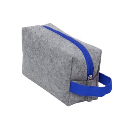 Органайзер для электроники и проводов "Felt" из RPET-фетра с ручкой, серый с синим