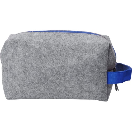 Органайзер для электроники и проводов "Felt" из RPET-фетра с ручкой, серый с синим