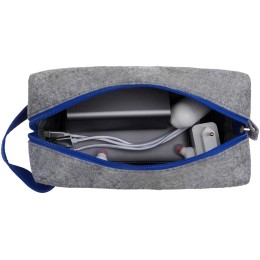 Органайзер для электроники и проводов "Felt" из RPET-фетра с ручкой, серый с синим