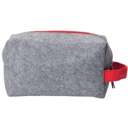 Органайзер для электроники и проводов "Felt" из RPET-фетра с ручкой, серый с красным