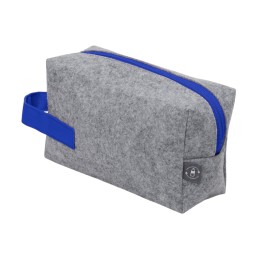 Органайзер для электроники и проводов "Felt" из RPET-фетра с ручкой, серый с синим