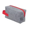 Косметичка из РПЕТ фетра с ручкой "Felt", серый с красным