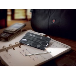 Швейцарская карточка VICTORINOX SwissCard Lite, 13 функций, полупрозрачная чёрная