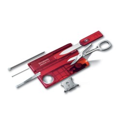 Швейцарская карточка VICTORINOX SwissCard Lite, 13 функций, полупрозрачная красная