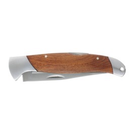 Нож складной Stinger, 100 мм (серебристый), материал рукояти: нержавеющая сталь, розовое дерево