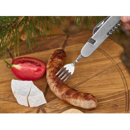 Нож перочинный Stinger, 109 мм, 8 функций, материал рукояти: нержавеющая сталь (серебристый)