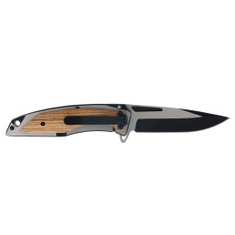 Нож складной Stinger, 120 мм, (черный/серебристый), материал рукояти: нержавеющая сталь/дерево